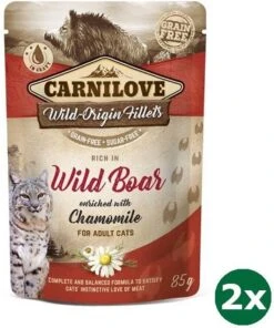 Carnilove Pouch Wild Boar Kattenvoer 2x 24×85 Gr