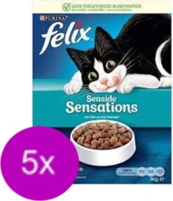 5x Felix Sensations Droog Vis – Kattenvoer – 1kg