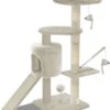 Krabpaal Voor Katten, Groot, Met Krabboom, XXL, Voor Katten, Activiteitencentrum, Met Grot En Platformen Voor Kinderen, Hoogte 112 Cm, Beige
