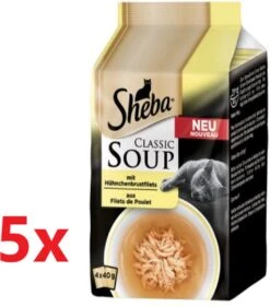 Sheba – Classic Soup Kip – Kattenvoer Multipack – 5 Verpakkingen Van 4x40g