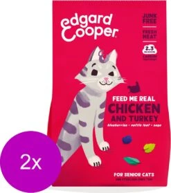 Edgard & Cooper Edgard&Cooper Senior – Kattenvoer – 2 X Kip Kalkoen 2 Kg