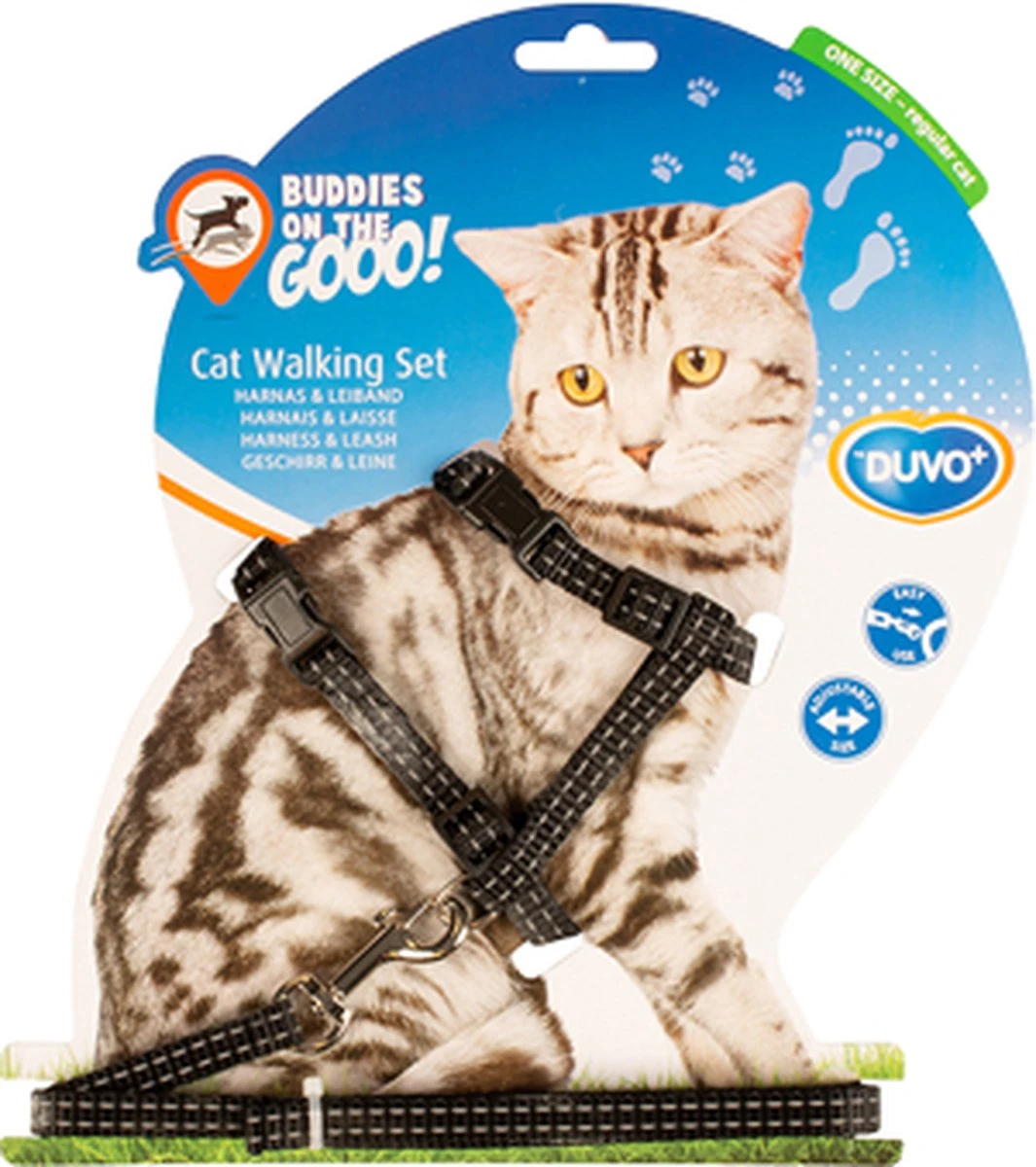 KAT WANDELSET REFELECTEREND UNI 20-35cm / 10mm โ 125cm Zwart