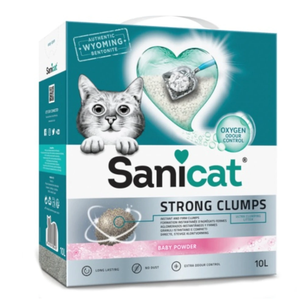 2x 10L Strong Clumps Sanicat Kattenbakvulling Klonterend