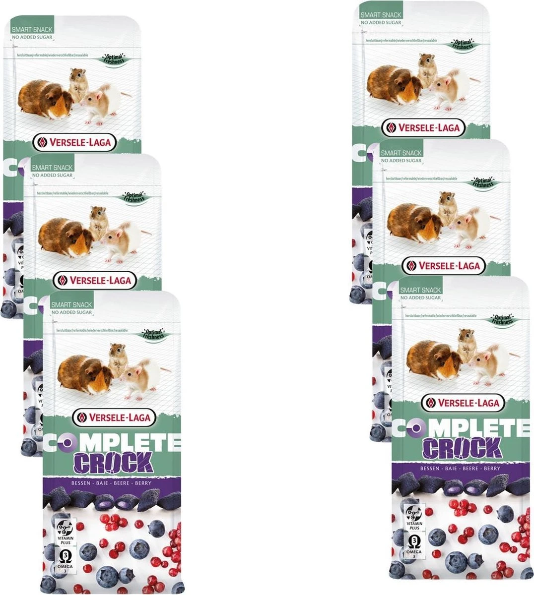 Versele-Laga Complete Crock Berry β Knaagdiersnack β 6 X Bosbessen 50 G