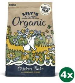 4×1 Kg Lily’s Kitchen Dog Adult Organic Chicken Bake Hondenvoer