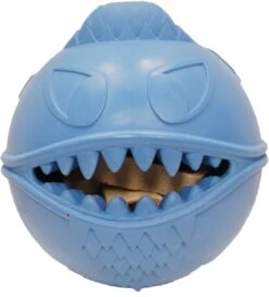 Jolly Pets Jolly Monster Bal – Honden Speelbal Met Vanillegeur – Ideaal Voor Het Verstoppen Van Snacks – Reinigt Het Gebit – Blauw – 6 Cm