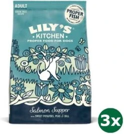 3×2,5 Kg Lily’s Kitchen Salmon Supper Salmon / Sweet Potato / Peas / Dill Hondenvoer