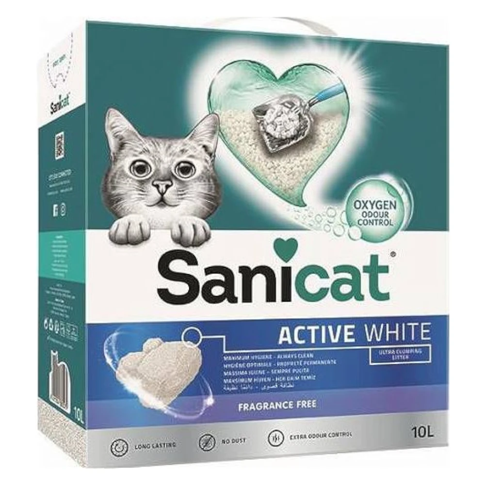 2 X 10 L Sanicat Active White Kattenbakvulling