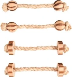 Knaagdierspeelgoed Bbq Touw Rondel Bolletje Natuur 15 Cm 4stuks Flamingo