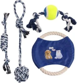 Merco – Honden Speelgoed Set – Honden Kauw Speel Set – Hondenspeeltjes – Puppy Speelgoed – 4-delig