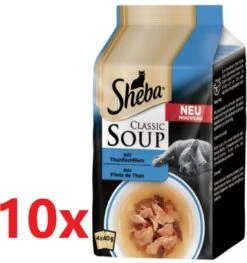 Sheba – Classic Soup Tonijn – Kattenvoer Multipack – 10 Verpakingen Van 4×40 G