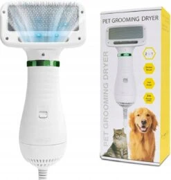 Ariko Borstel En Droger 2 In 1 Voor Honden -Makkelijk De Vacht Van Je Hond Borstelen En Drogen- Fohn -Dierenverzorging- Vachtverzorging- Dierenborstel- 135 Graden – Voor De Hond En Kat