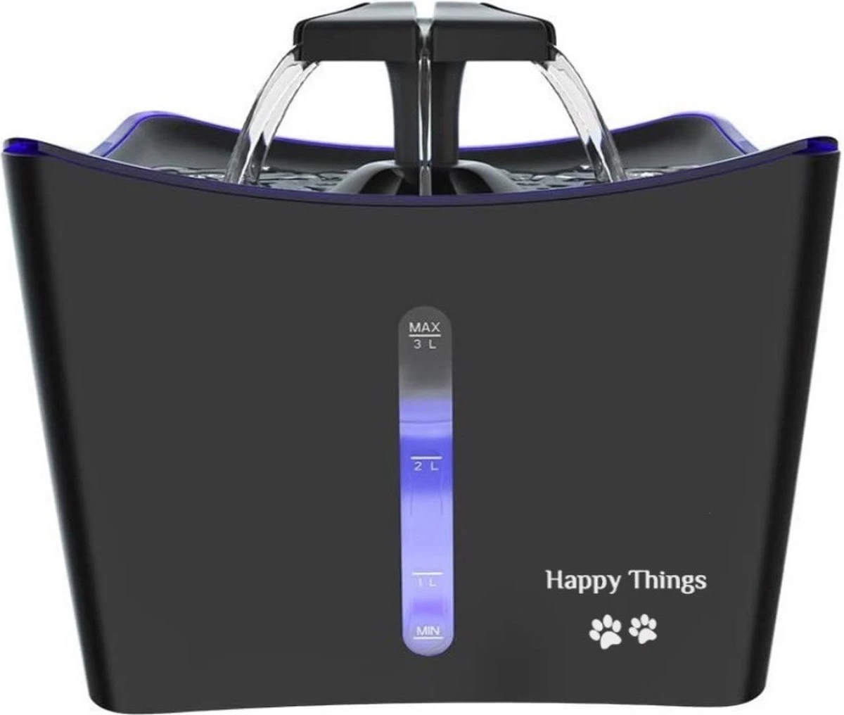 Happy Things® Drinkfontein Kat En Hond XL Kattenfontein 3Liter Met LED – 100% Geruisloos En 100% Kwaliteit – Waterfontein Kat – Verkoeling Hond/Kat – Dieren Drinkbakken – Waterdispenser