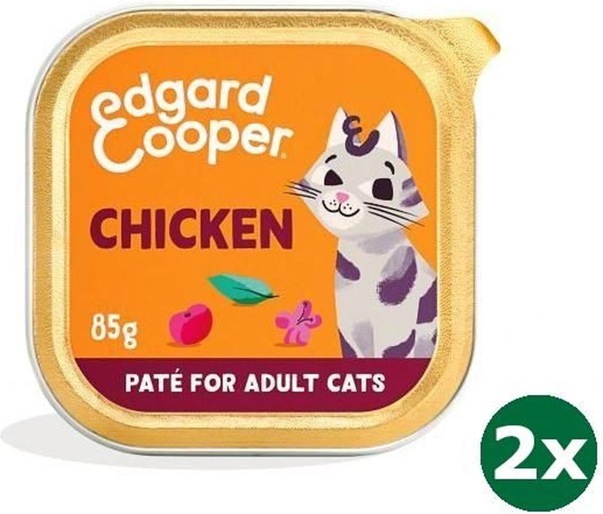 Edgard & Cooper Kat Adult Pate Vrije Uitloop Kip Kattenvoer 2x 16×85 Gr