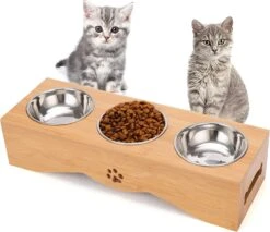 Voederstation Kat, Kattenbak, Kattenbak Op Bakstandaard, 3-delige Batches Are Coming, Voederbakset Voor Water In Voer, Voederbakken Voor Katten Of Small Dogs