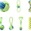 Arvona Hondenspeelgoed Set – 7 Delig – Hondenspeeltjes – Speelgoed Voor Hond – Huisdier Trektouw – Hondentouw – Puppy & Volwassen – Groen