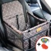 Autostoel Hond – Opvouwbaar Honden Zitje – Dieren Zitje – Puppyzitje – Auto Bench Hond – Luxe Autozitje – Hondenmand – Incl Opvouwbaar Voerbakje En Borstel – Veiligheidsband – Veilig Onderweg – Schone Auto –