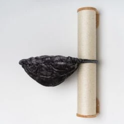 RHRQuality Wandmeubel Wandmontage Klimmuur Kat 84 X 15cm Sisalpaal XXL Met Hangmat 45cm Donkergrijs Wand Muur Krabpaal Katten Muurbevestiging