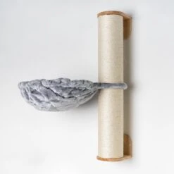 RHRQuality Wandmeubel Wandmontage Klimmuur Kat 84 X 15cm Sisalpaal XXL Met Hangmat 45cm Lichtgrijs Wand Muur Krabpaal Katten Muurbevestiging