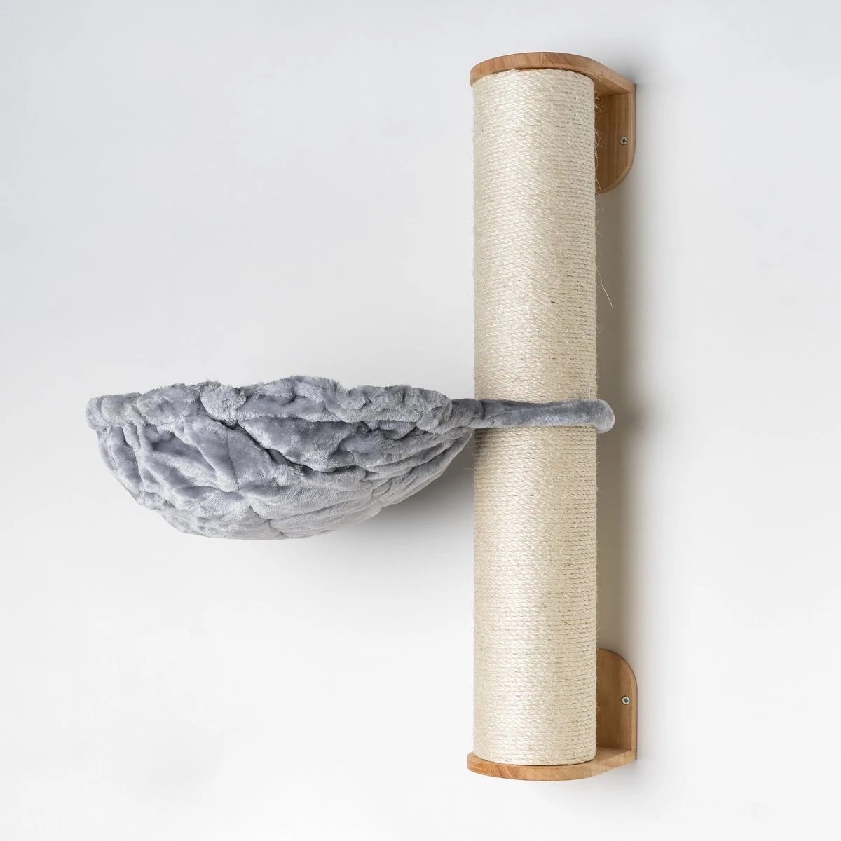 RHRQuality Wandmeubel Wandmontage Klimmuur Kat 84 X 15cm Sisalpaal XXL Met Hangmat 45cm Lichtgrijs Wand Muur Krabpaal Katten Muurbevestiging