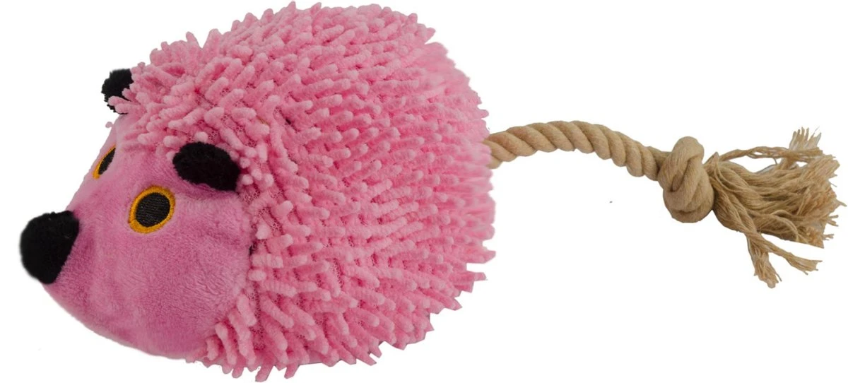 Fuzzle Egel Met Staart – Knuffel – Knuffels Hond – Speelgoed Hond – Hondenknuffel – Knuffels Dieren – Speelgoed Voor Hond – Zacht – Met Pieper – Met Staart – Roze