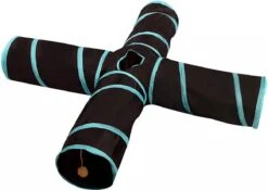 Kattentunnel | Konijnentunnel | Speeltunnel | 4-splitsing | Kattenspeelgoed | Tunnel Kat | Kattenspeeltjes | Opvouwbaar