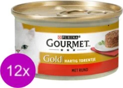 12x Gourmet Gold – Hartig Torentje Rund – Kattenvoer – 85g