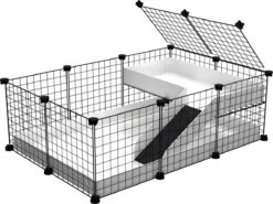 EnNELA Draadkubus Kooi Met Loft Voor Cavia 3 X 2 X 1 C&C Cage Zwart