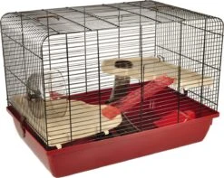 MaxxPet Hamsterkooi – Cavia Kooi – Rattenkooi – Knaagdieren – Groot – 58x38x42,5 Cm – Rood