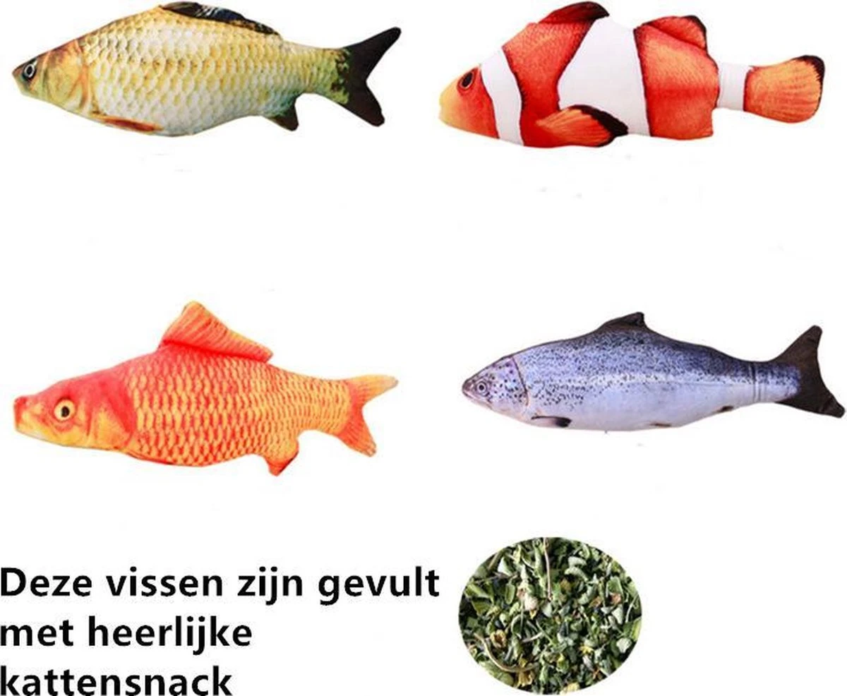 TDR β Kattensnack Visspeelgoed Voor Katten-4stuks Vis Speelgoed