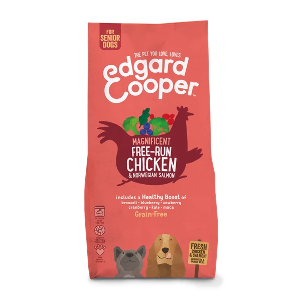 Edgard & Cooper Edgard&Cooper Free-Run Chicken Senior Kip&Zalm&Broccoli – Hondenvoer – 12 Kg Graanvrij