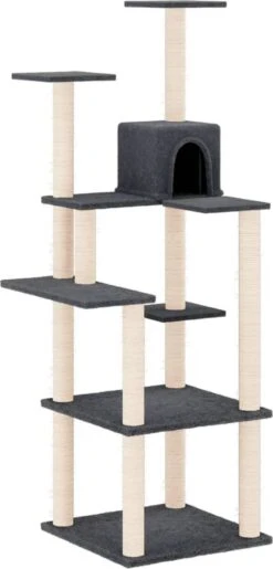 La Dolce Vita – Kattenmeubel Met Sisal Krabpalen 153 Cm Donkergrijs