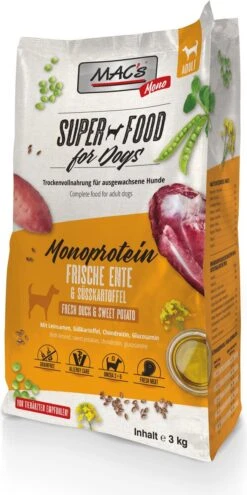 MAC’s Superfood Hondenvoer Droogvoer – Hondenbrokken Mono Eend – 3kg