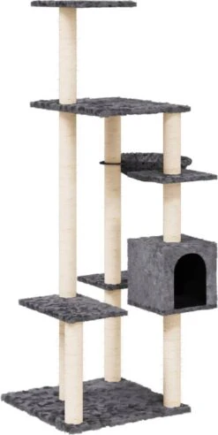 La Dolce Vita – Kattenmeubel Met Sisal Krabpalen 142 Cm Donkergrijs