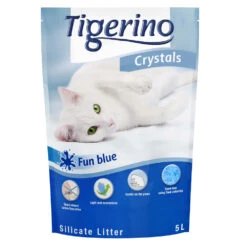 3x 5L Blue/Blauw Tigerino Crystals Fun Kattenbakvulling Silicaat
