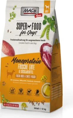 MAC’s Superfood Hondenvoer Droogvoer – Hondenbrokken Mono Eend – 12kg
