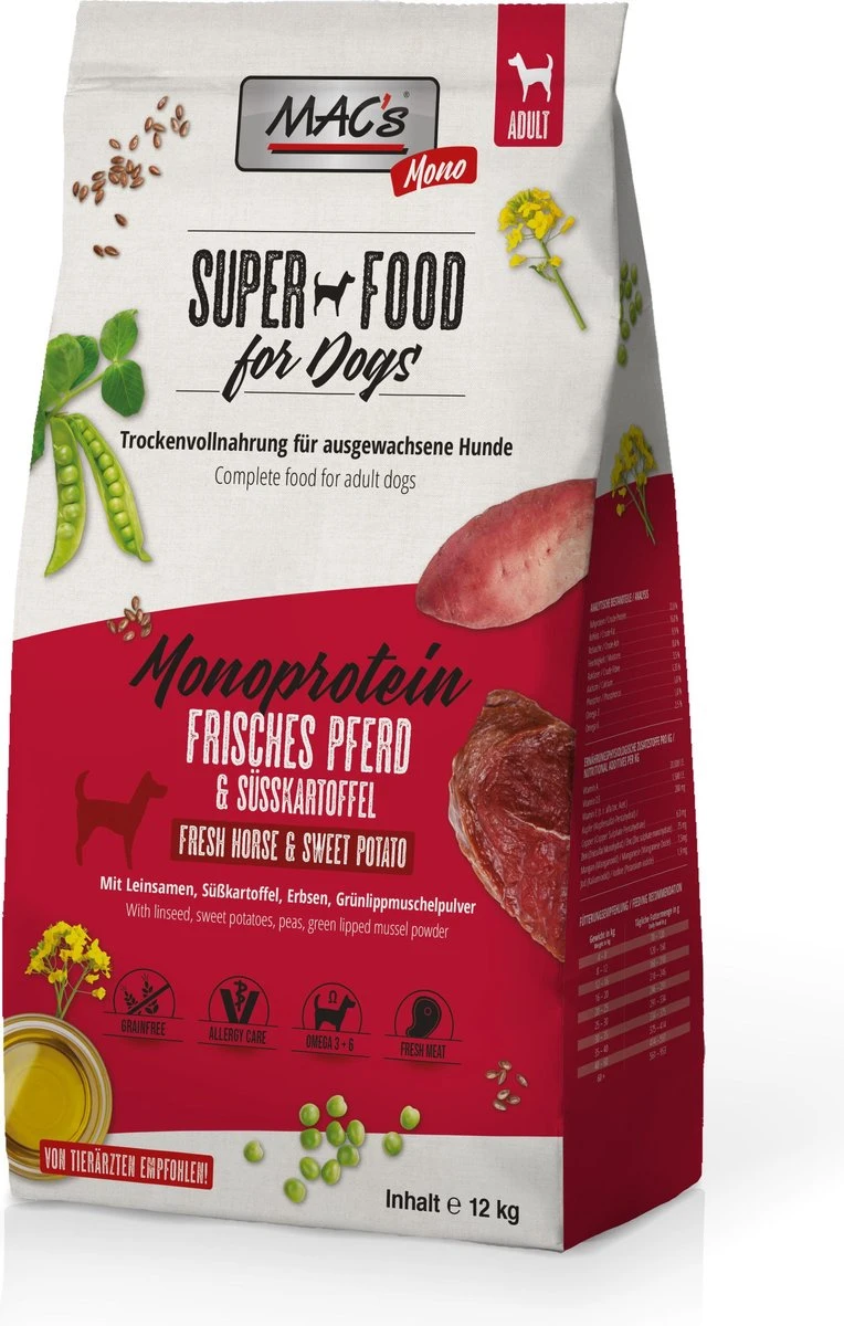 MAC’s Superfood Hondenvoer – Mono Paardenvlees 12kg Hondenbrokken