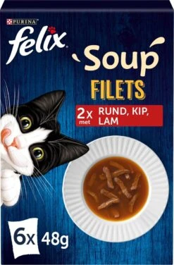 Felix Soup Tender Strips Met Rund, Kip & Lam – Katten Natvoer – 24 X 48g