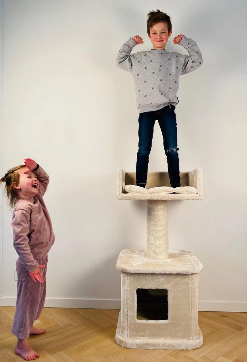 Von Scratch Krabpaal Berlin Beige Crème – Modulaire Krabpaal Voor Grote Katten