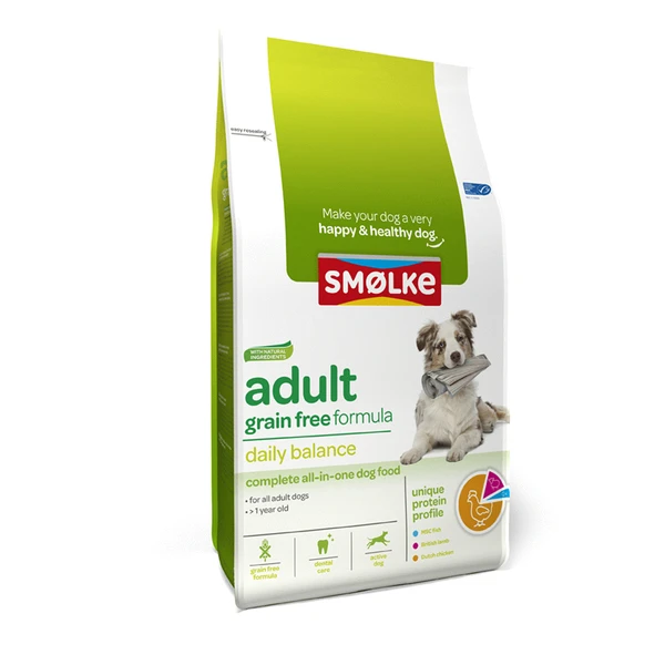 Smolke Adult Grain Free Formula Kip&Lam&Vis – Hondenvoer – 12 Kg Graanvrij