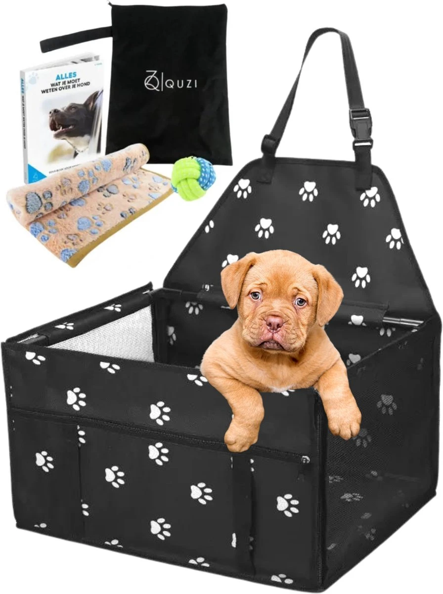 Luxe Autostoel Hond β Reisbench Opvouwbaar β Hondenmand Auto Achterbank β Waterdichte Hondenstoel β Zwart