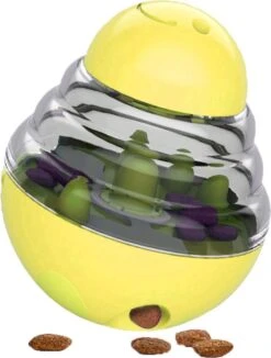 Snackbal Hond – Voerbal – Honden Speelgoed – Intelligentie – Speelbal – Verstelbaar – Geel