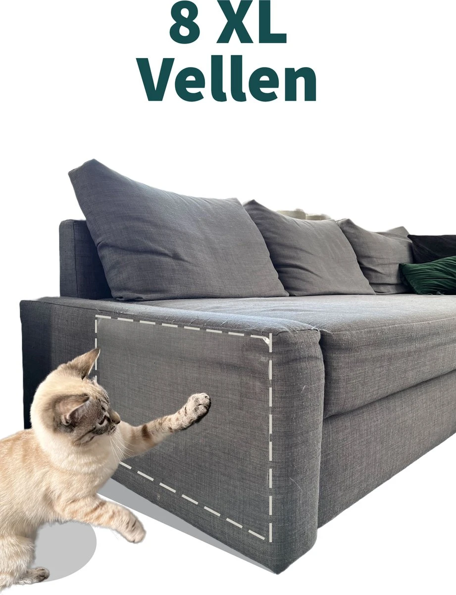 Anti Krab Katten – Krabpaal – Meubelbescherming – 8 XL Vellen – Enkelzijdig Klevend – Transparant