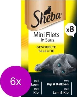 Sheba Alu Multipack Mini Filets Traiteur – Kattenvoer – 6 X 8×85 G