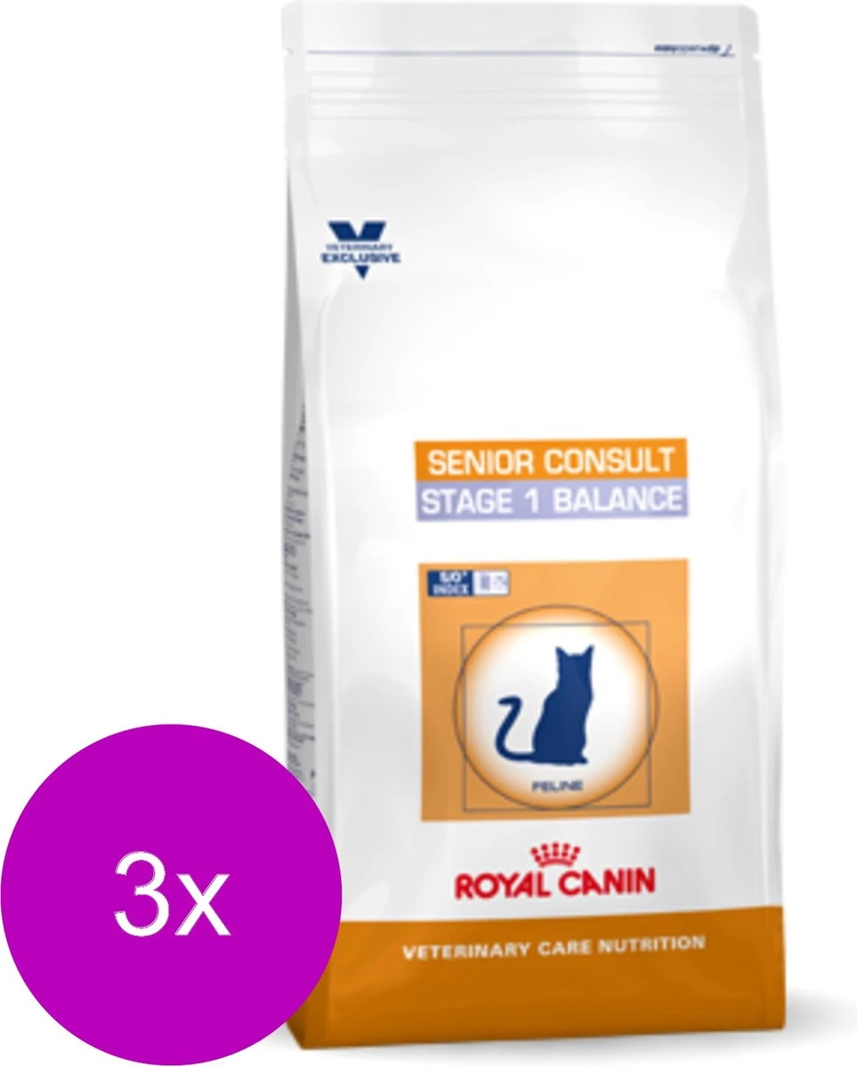 Royal Canin Veterinary Diet Senior Consult β Stage 1 β 7+ β Kattenvoer β 3 X 1.5 Kg