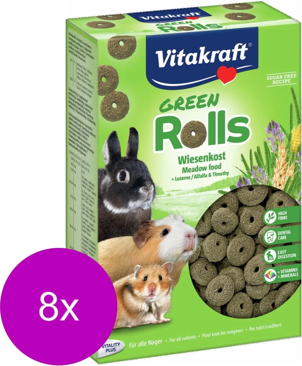 Vitakraft Groen Rollies β Knaagdiersnack β 8 X 300 G