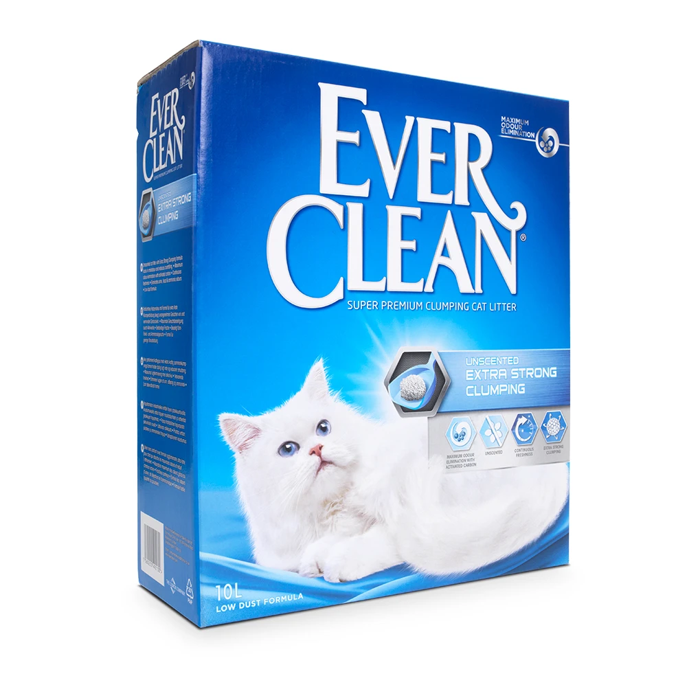 2x10l Ever Clean® Extra Strong Kattenbakvulling Parfumvrij Kat